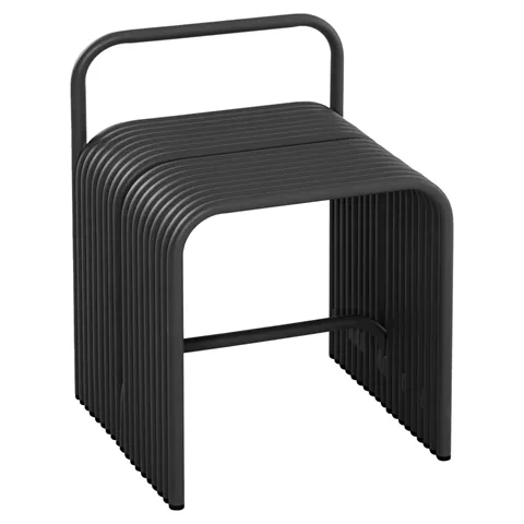 STOOL SERIES INTREPID HM6326.01 ALUMINUM IN BLACK 40x38x55Hcm.