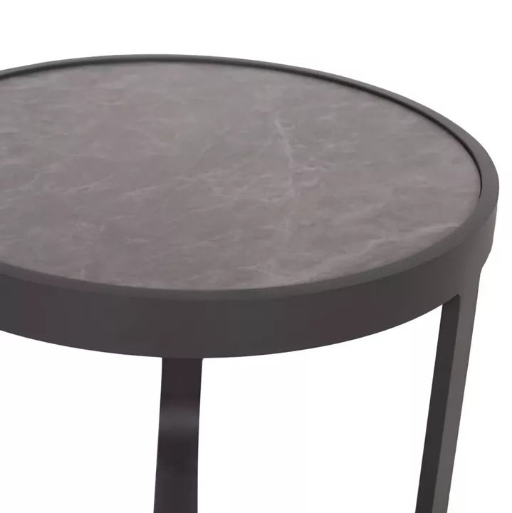 ΤΡΑΠΕΖΑΚΙ ΑΛΟΥΜΙΝΙΟΥ DEVIOUS SM6440.01 ΑΝΘΡΑΚΙ--ΓΚΡΙ SINTERED STONE TOP Φ45x41Υεκ.
