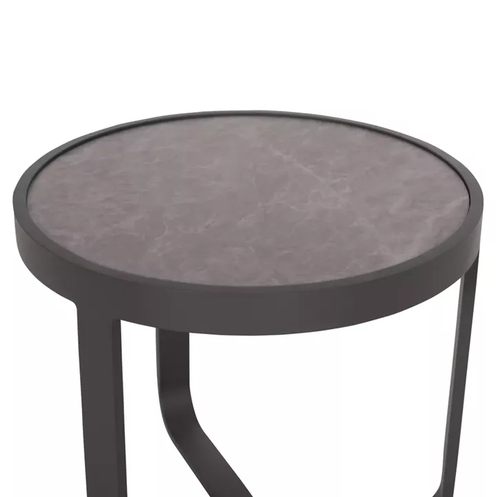 ΤΡΑΠΕΖΑΚΙ ΑΛΟΥΜΙΝΙΟΥ DEVIOUS SM6440.01 ΑΝΘΡΑΚΙ--ΓΚΡΙ SINTERED STONE TOP Φ45x41Υεκ.