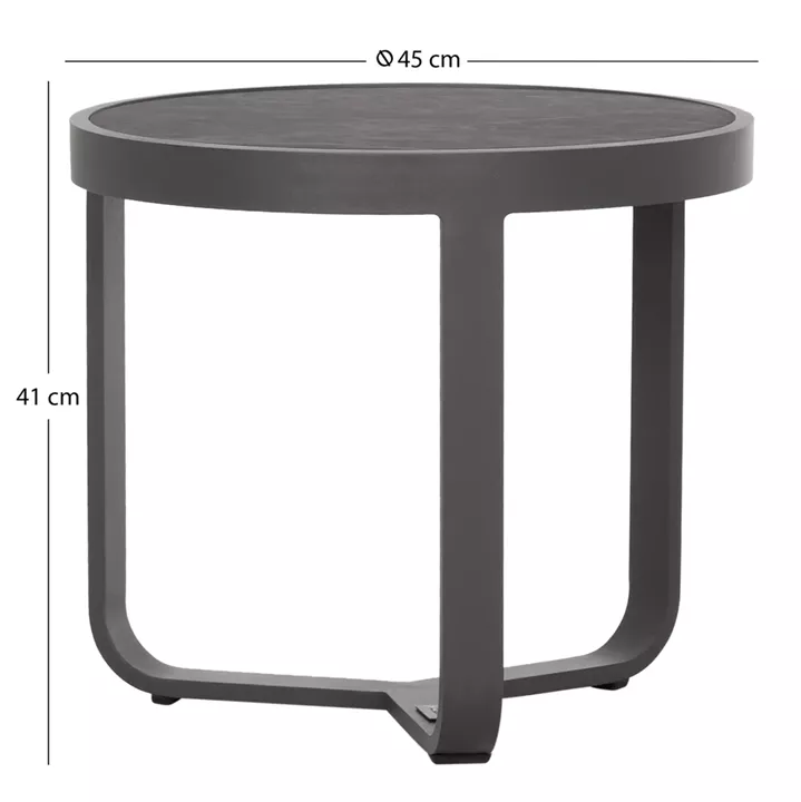 ΤΡΑΠΕΖΑΚΙ ΑΛΟΥΜΙΝΙΟΥ DEVIOUS SM6440.01 ΑΝΘΡΑΚΙ--ΓΚΡΙ SINTERED STONE TOP Φ45x41Υεκ.