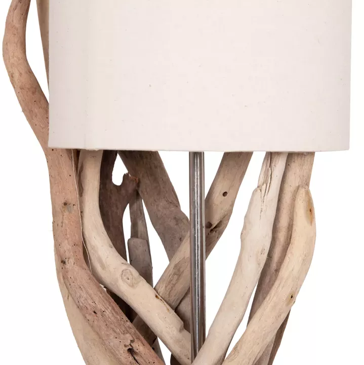 TABLE LAMP BRAMBLE HM4873 DRIFTWOOD & WHITE CAP Φ28x65Hcm.
