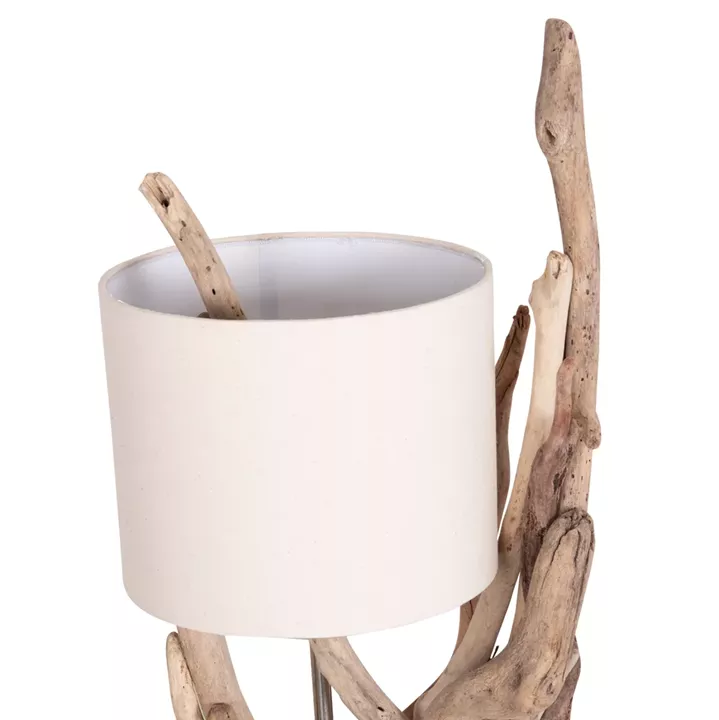 TABLE LAMP BRAMBLE HM4873 DRIFTWOOD & WHITE CAP Φ28x65Hcm.