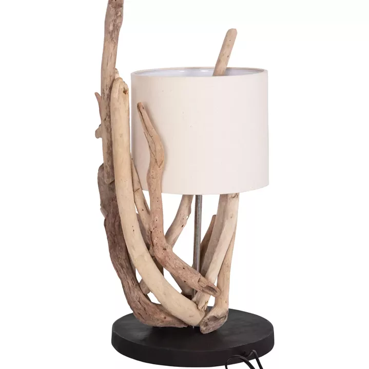 TABLE LAMP BRAMBLE HM4873 DRIFTWOOD & WHITE CAP Φ28x65Hcm.