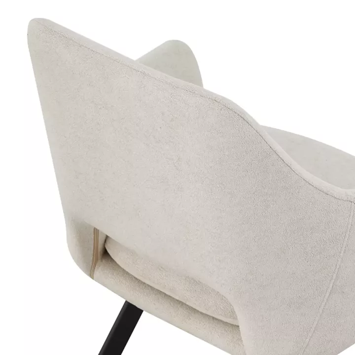 Nordo armchair pakoworld cream fabric-black metal leg 56x58x85cm