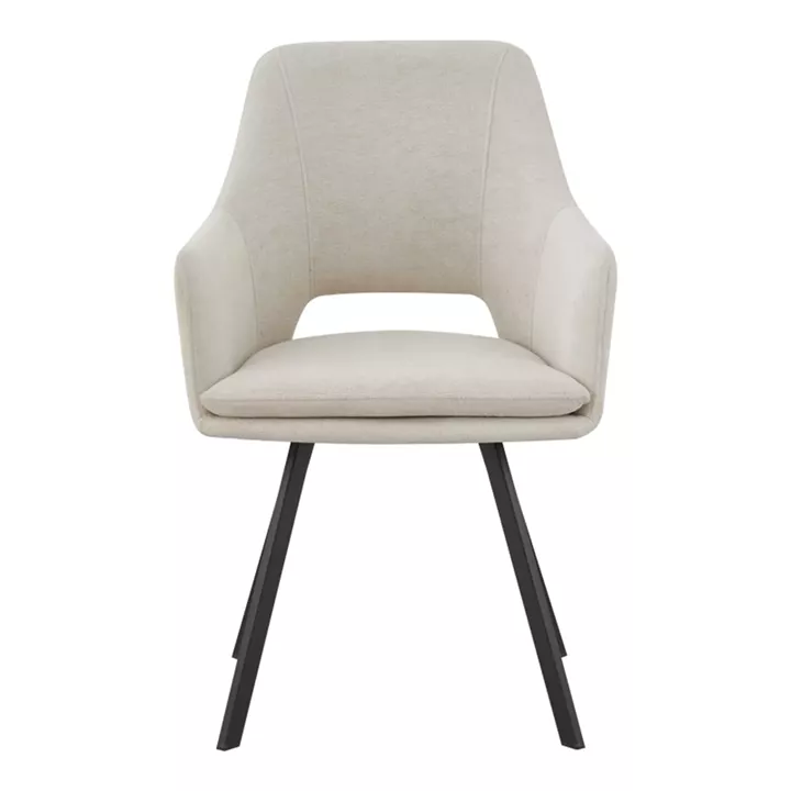 Nordo armchair pakoworld cream fabric-black metal leg 56x58x85cm