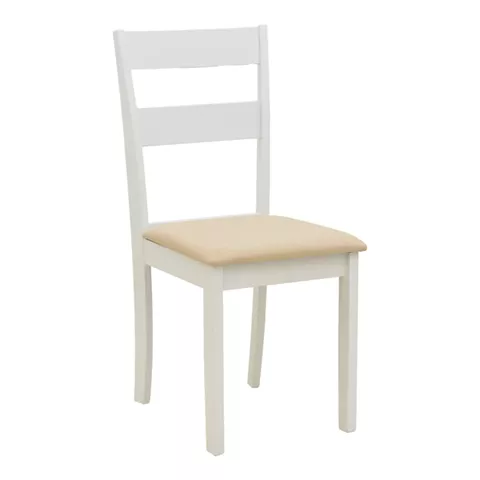 Καρέκλα Dallan pakoworld rubberwood λευκό 40x47.5x89εκ
