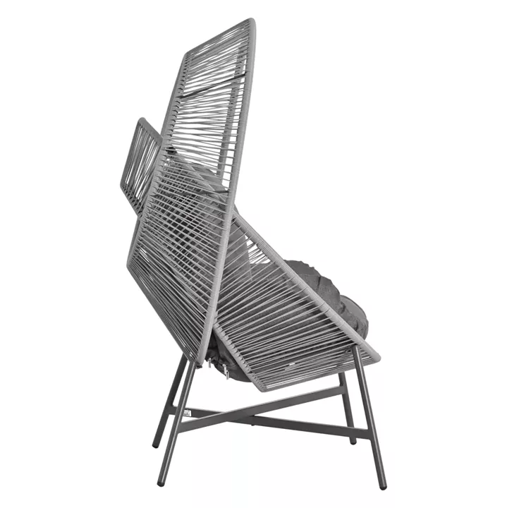 ΠΟΛΥΘΡΟΝΑ-ΦΩΛΙΑ RULER HM6506.01 ΓΚΡΙ ΜΕΤΑΛΛΟ-P.E.RATTAN-ΜΑΞΙΛΑΡΙΑ 90x85x149Υεκ