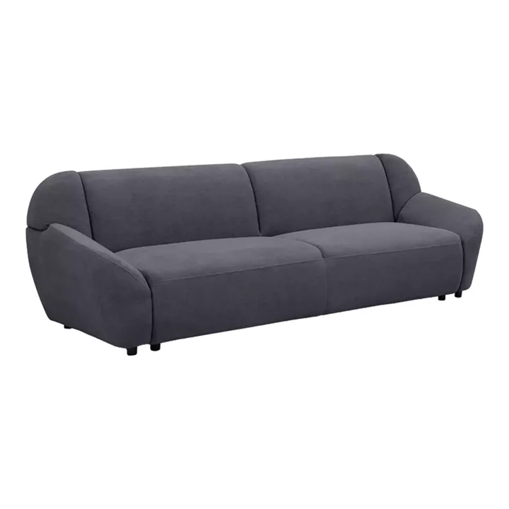 Καναπές τριθέσιος Echono pakoworld ύφασμα ανθρακί 230x88x77εκ