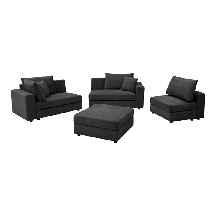 Multi-modal sofa Navaro pakoworld anthracite fabric 281x256x85cm