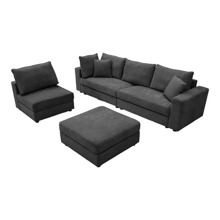 Multi-modal sofa Navaro pakoworld anthracite fabric 281x256x85cm