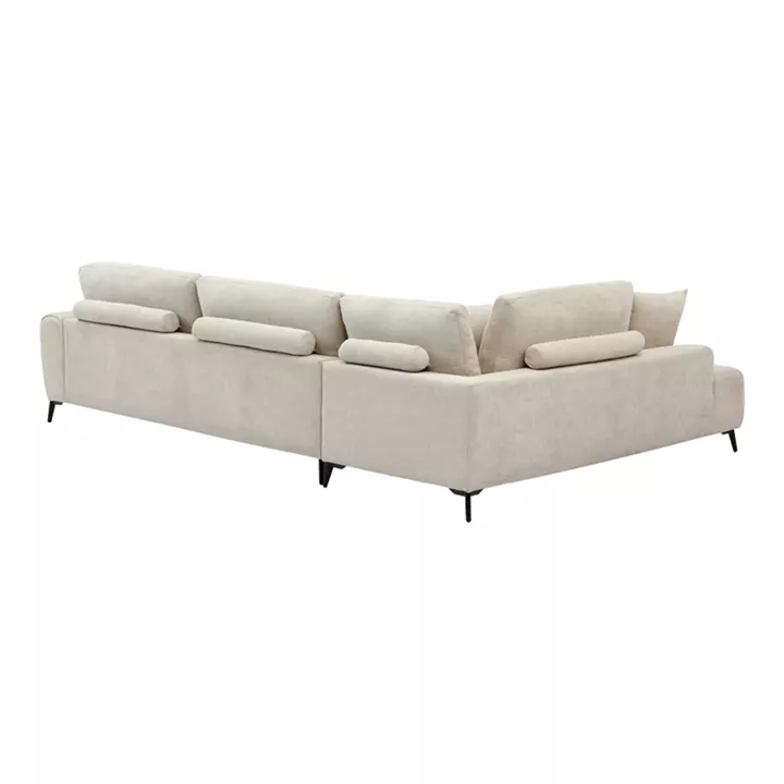 Corner sofa Veneto pakoworld right corner beige fabric 298x208x85cm
