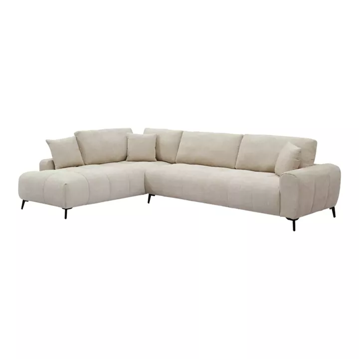Corner sofa Veneto pakoworld right corner beige fabric 298x208x85cm