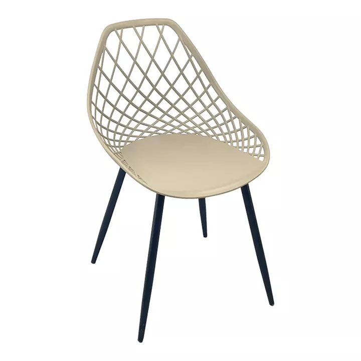 Chair Suan pakoworld cappuccino pp-black metal leg 49x51x86cm