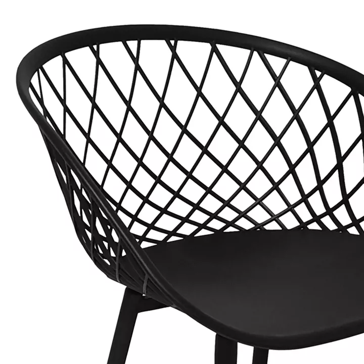 Πολυθρόνα Ezra pakoworld μαύρο pp-πόδι μαύρο μέταλλο 62.5x56x82εκ