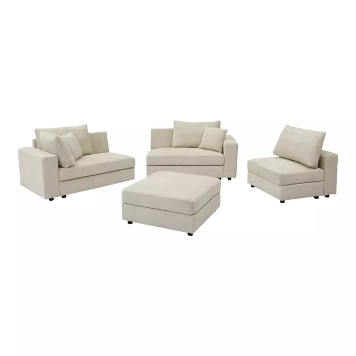 Multi-modal sofa Navaro pakoworld beige fabric 281x256x85cm