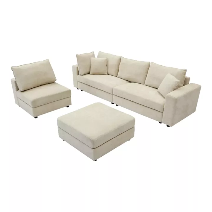Multi-modal sofa Navaro pakoworld beige fabric 281x256x85cm