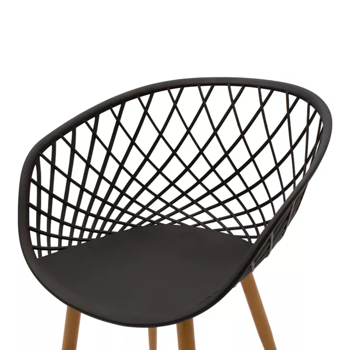 Armchair Ezra pakoworld anthracite pp-natural color metal leg 62.5x56x82cm