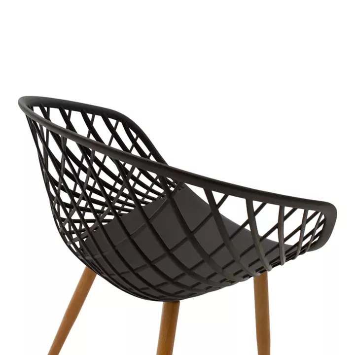 Armchair Ezra pakoworld anthracite pp-natural color metal leg 62.5x56x82cm