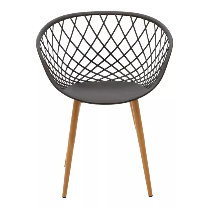 Armchair Ezra pakoworld anthracite pp-natural color metal leg 62.5x56x82cm