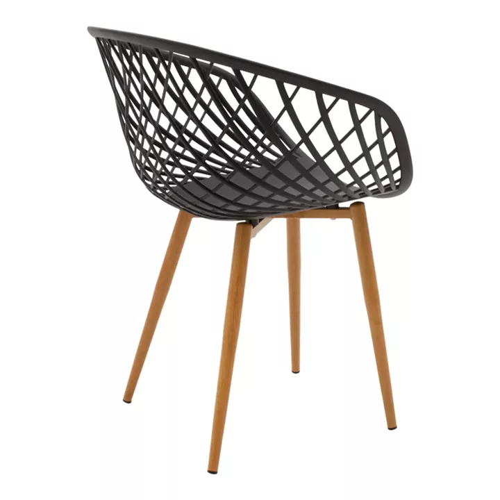 Armchair Ezra pakoworld anthracite pp-natural color metal leg 62.5x56x82cm