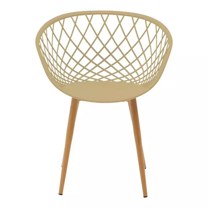 Armchair Ezra pakoworld cappuccino pp-natural color metal leg 62.5x56x82cm