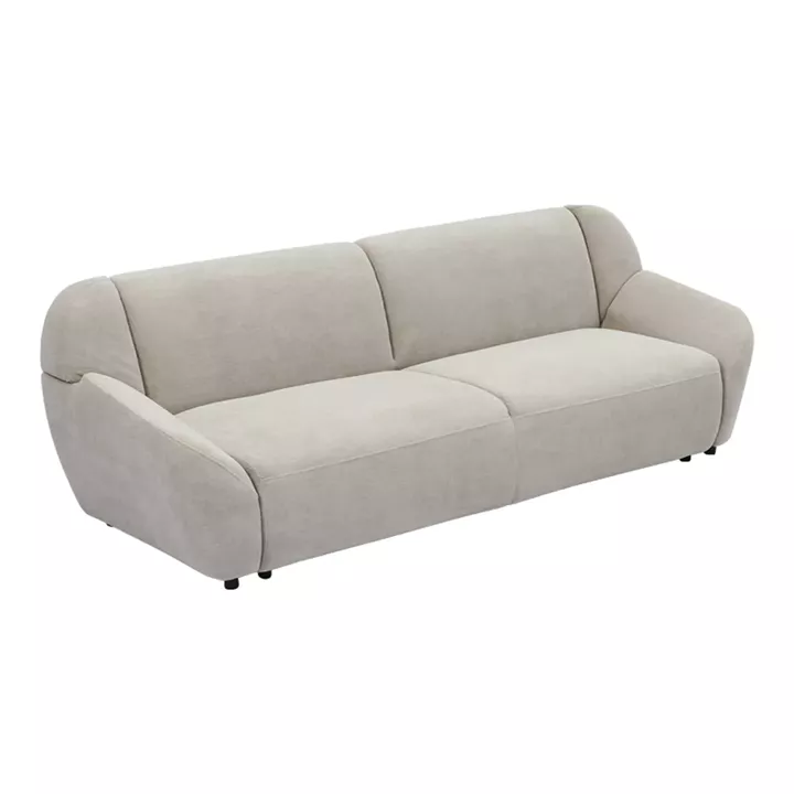Three-seater sofa Echono pakoworld beige fabric 230x88x77cm