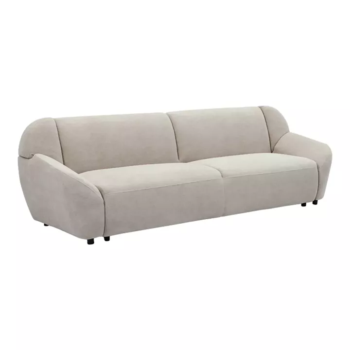 Three-seater sofa Echono pakoworld beige fabric 230x88x77cm