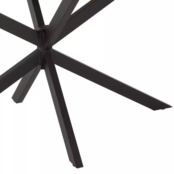 DINING TABLE OVAL RODDEN HM11903.02 WERZALIT TABLETOP IN BLACK/GOLD MARBLE LOOK-BLACK METAL BASE 146x94x75Hcm.