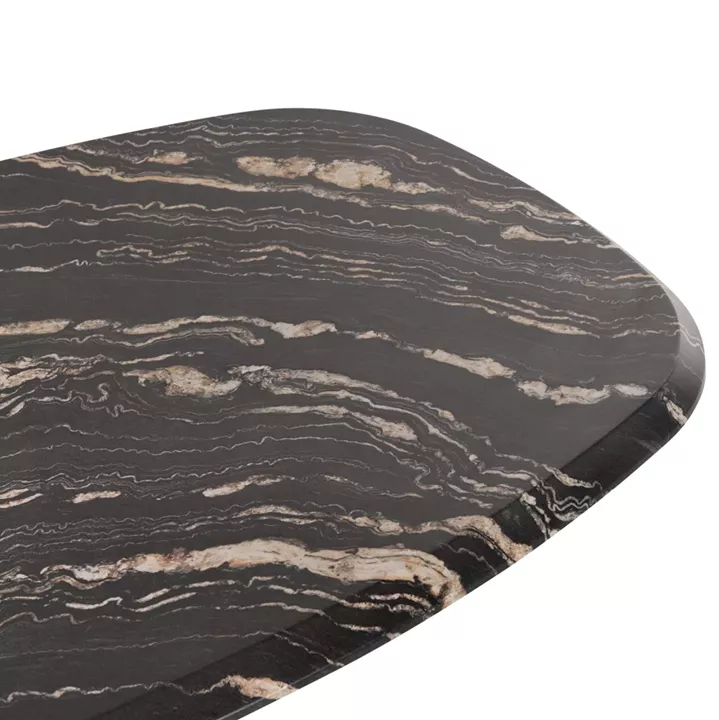 DINING TABLE OVAL RODDEN HM11903.02 WERZALIT TABLETOP IN BLACK/GOLD MARBLE LOOK-BLACK METAL BASE 146x94x75Hcm.
