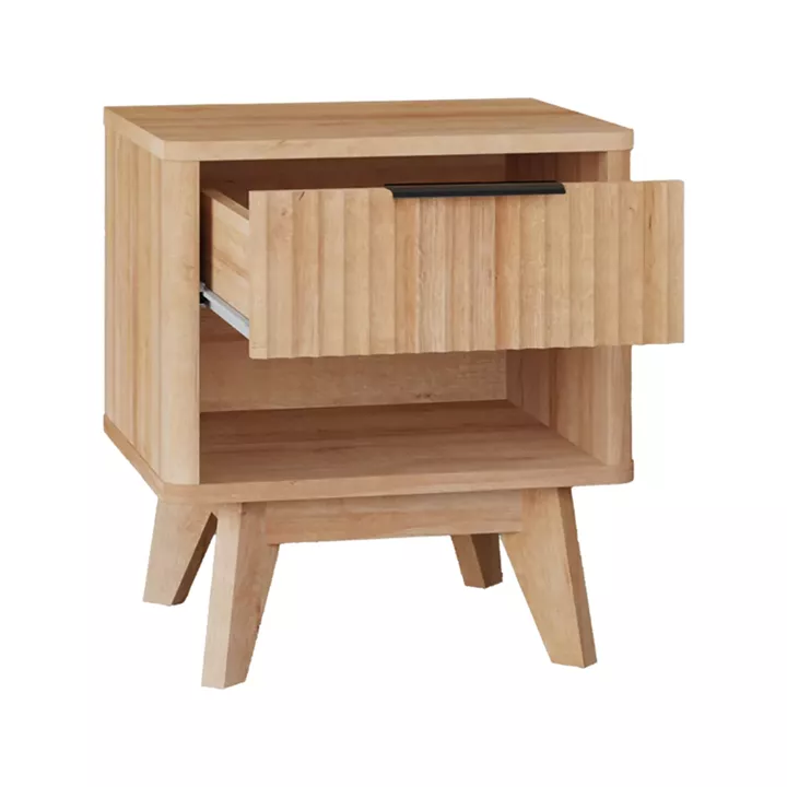 Hamea pakoworld mdf bed side table in natural shade 45x39.5x50.2cm