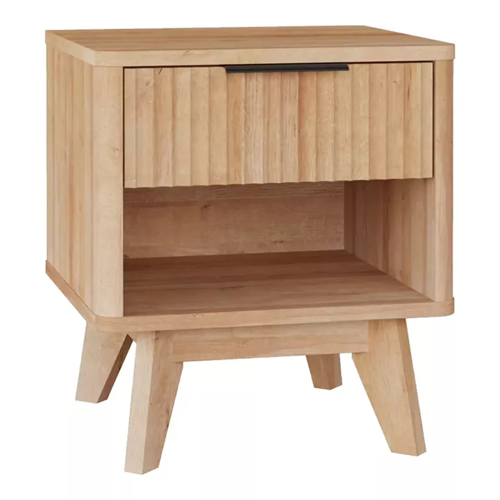 Hamea pakoworld mdf bed side table in natural shade 45x39.5x50.2cm