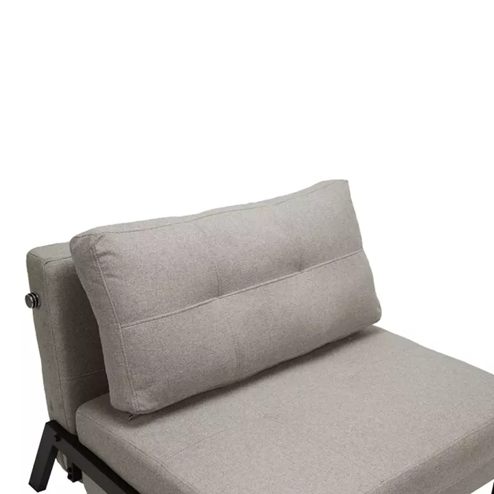 Fancy armchair-bed pakoworld beige-black fabric metal leg 95x98x70cm