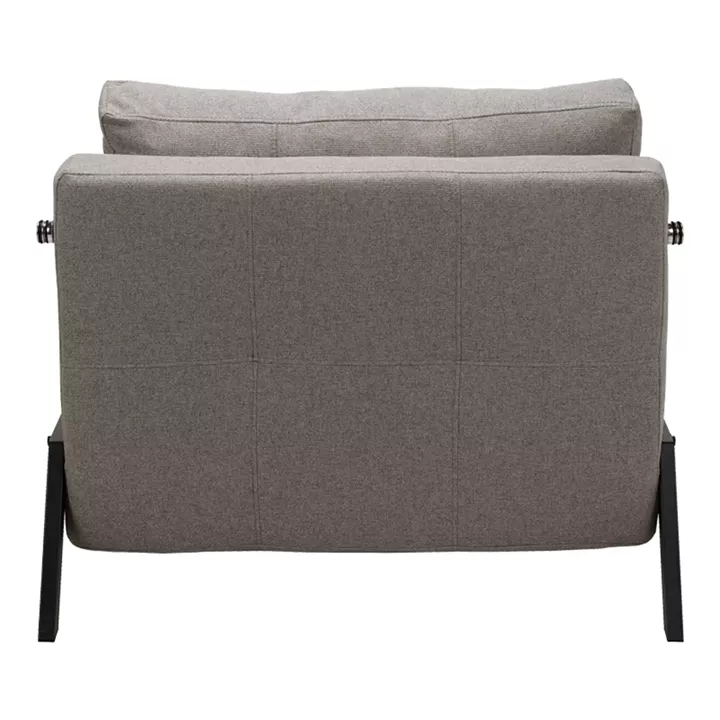 Fancy armchair-bed pakoworld beige-black fabric metal leg 95x98x70cm