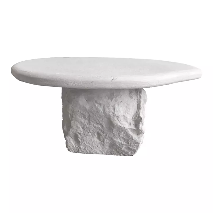 Τραπέζι σαλονιού Zinol pakoworld mdf-polyresin λευκό Φ77x36εκ