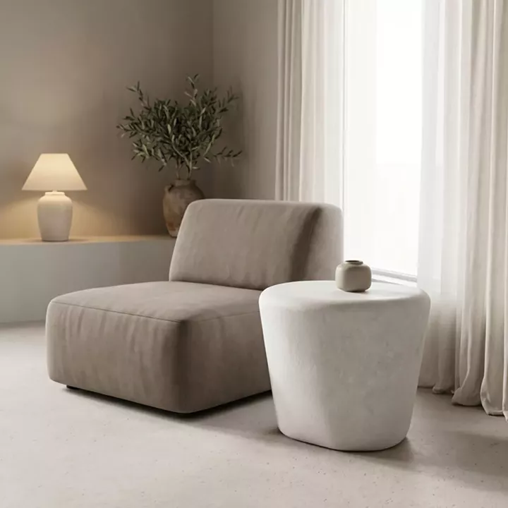 Βοηθητικό τραπέζι Fedris pakoworld mdf λευκό Φ56x45εκ