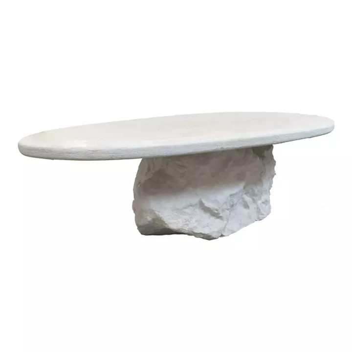 Coffee table Zinol pakoworld mdf-polyresin white 105x62x32cm