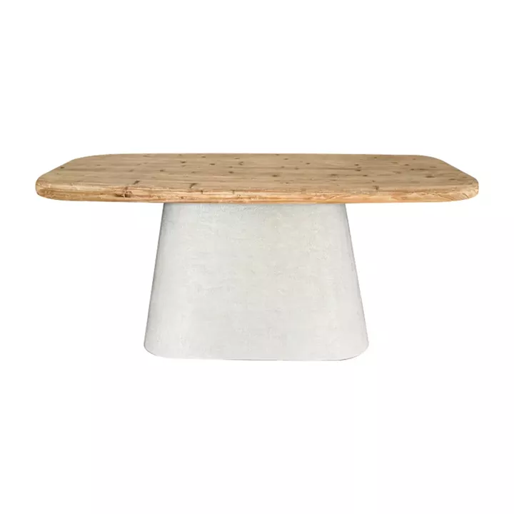 Τραπέζι Fessen pakoworld ξύλο ελάτου-mdf oak-λευκό 180x90x78εκ