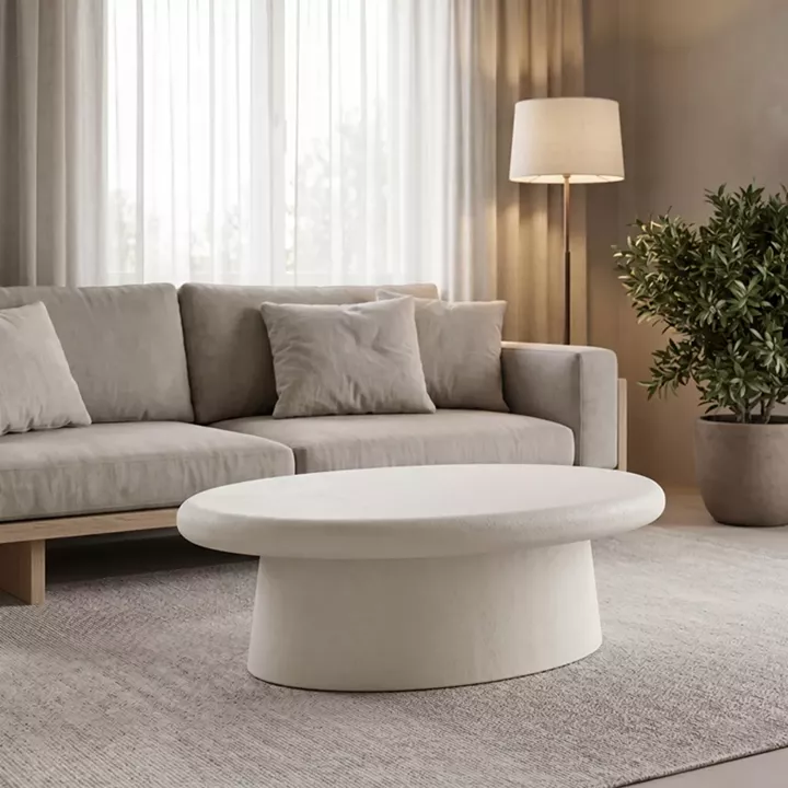 Τραπέζι σαλονιού Herona pakoworld mdf λευκό 100x60x32εκ