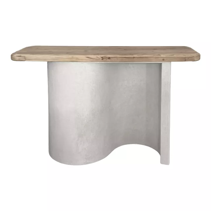 Κονσόλα Jeckie pakoworld ξύλο ελάτου-mdf oak-λευκό 120x38x80εκ