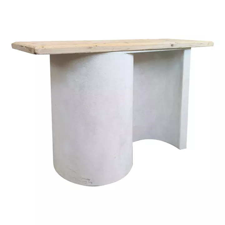 Κονσόλα Jeckie pakoworld ξύλο ελάτου-mdf oak-λευκό 120x38x80εκ