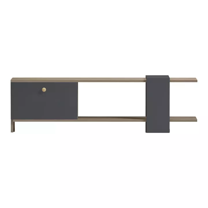 Έπιπλο τηλεόρασης Standi pakoworld σε sonoma-ανθρακί 120x25x36.8εκ