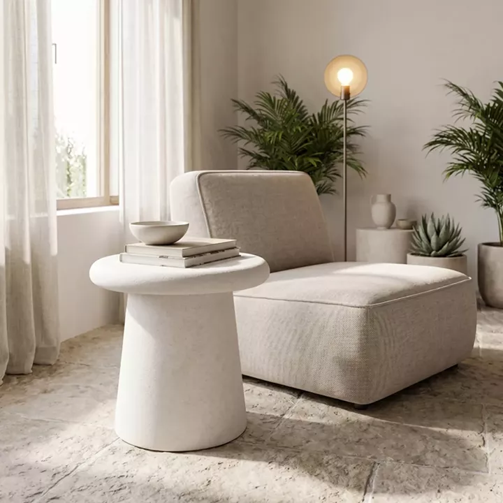 Side table Herona pakoworld mdf white D47x48cm