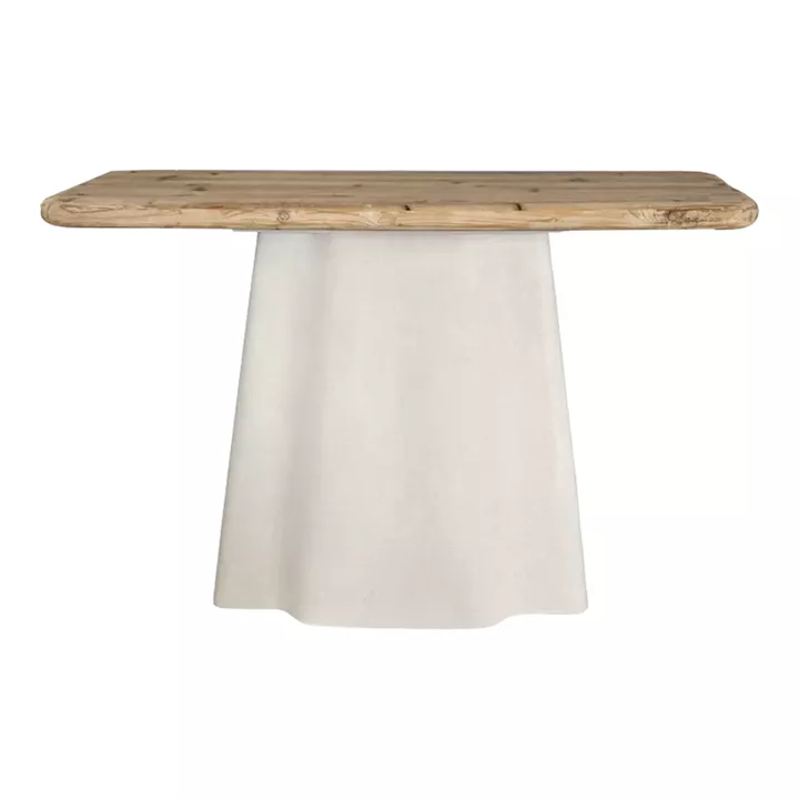 Console table Loberta pakoworld fir wood-mdf in natural-ecru color 120x38x81cm