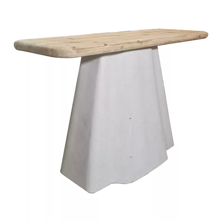 Console table Loberta pakoworld fir wood-mdf in natural-ecru color 120x38x81cm