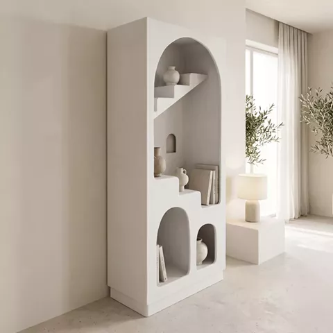 Βιβλιοθήκη-ραφιέρα Boolten pakoworld mdf λευκό 80x38x190εκ
