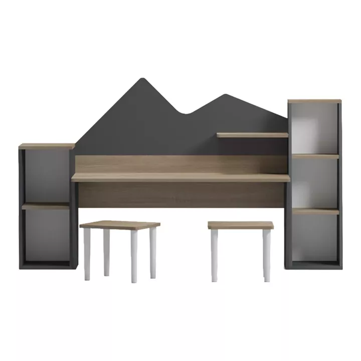 Παιδικό γραφείο με σκαμπο Dualto pakoworld sonoma-ανθρακί 180x30x93.6εκ
