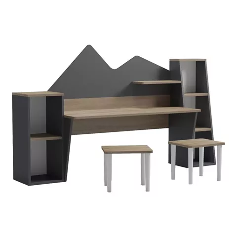 Παιδικό γραφείο με σκαμπο Dualto pakoworld sonoma-ανθρακί 180x30x93.6εκ