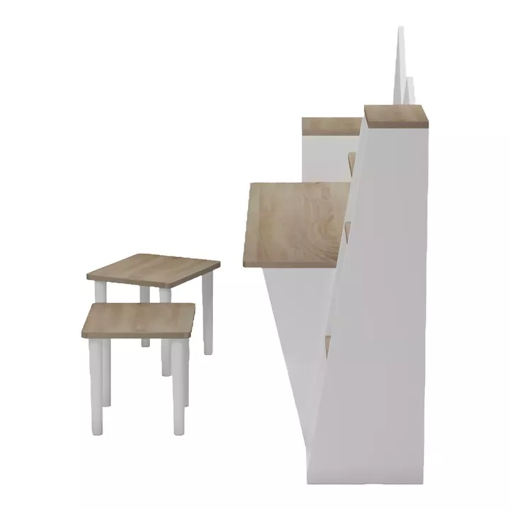 Παιδικό γραφείο με σκαμπο Dualto pakoworld sonoma-λευκό 180x30x93.6εκ