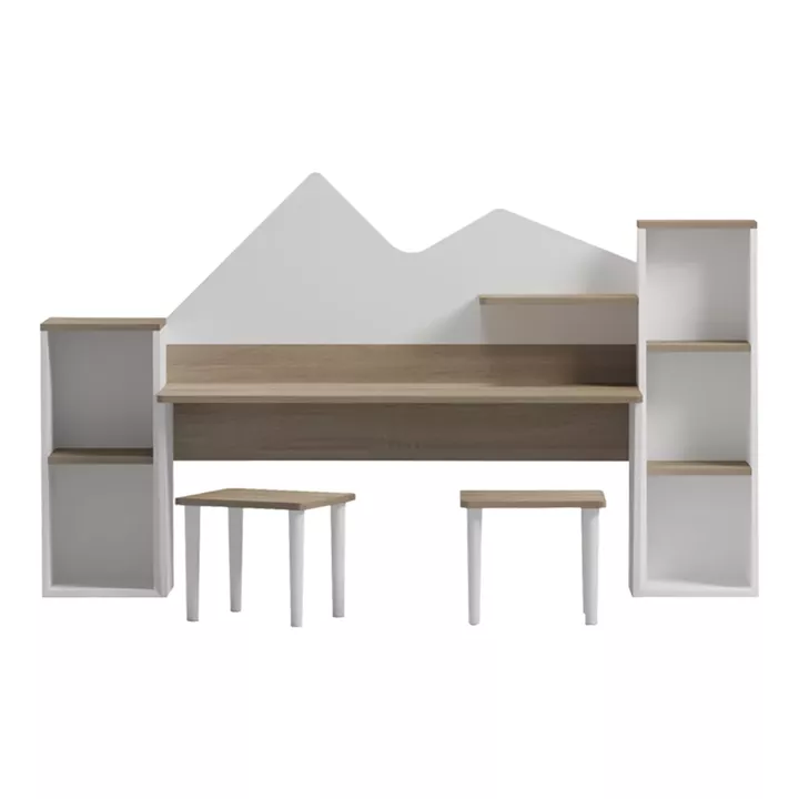 Παιδικό γραφείο με σκαμπο Dualto pakoworld sonoma-λευκό 180x30x93.6εκ