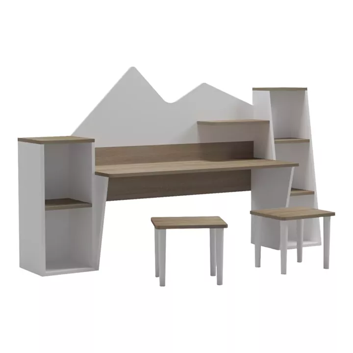 Παιδικό γραφείο με σκαμπο Dualto pakoworld sonoma-λευκό 180x30x93.6εκ